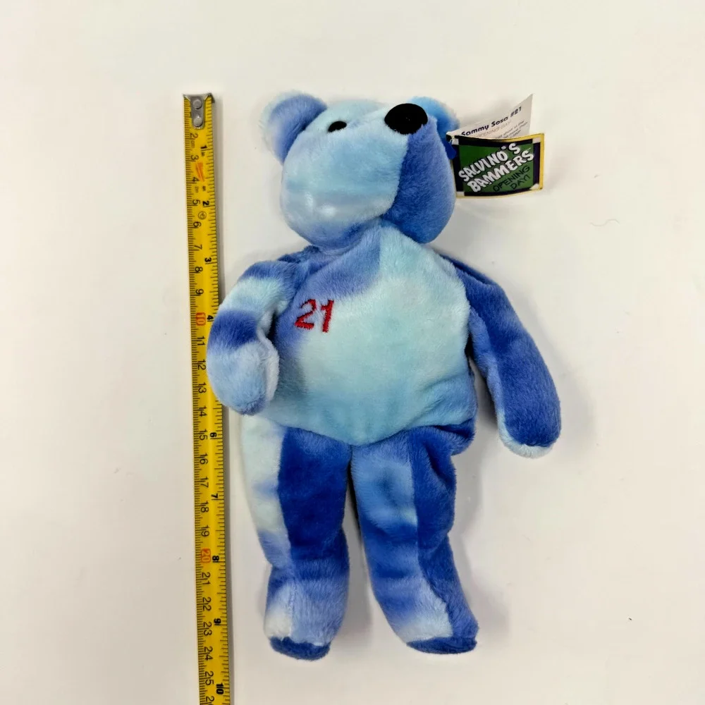 1999 Sammy Sosa #21 Salvinos Baby Bammers Series Plush Baseball Beanie Bear NWT